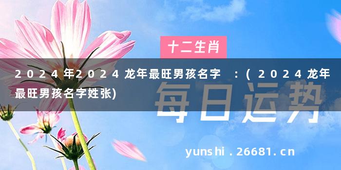 2024年2024龙年最旺男孩名字 :(2024龙年最旺男孩名字姓张)